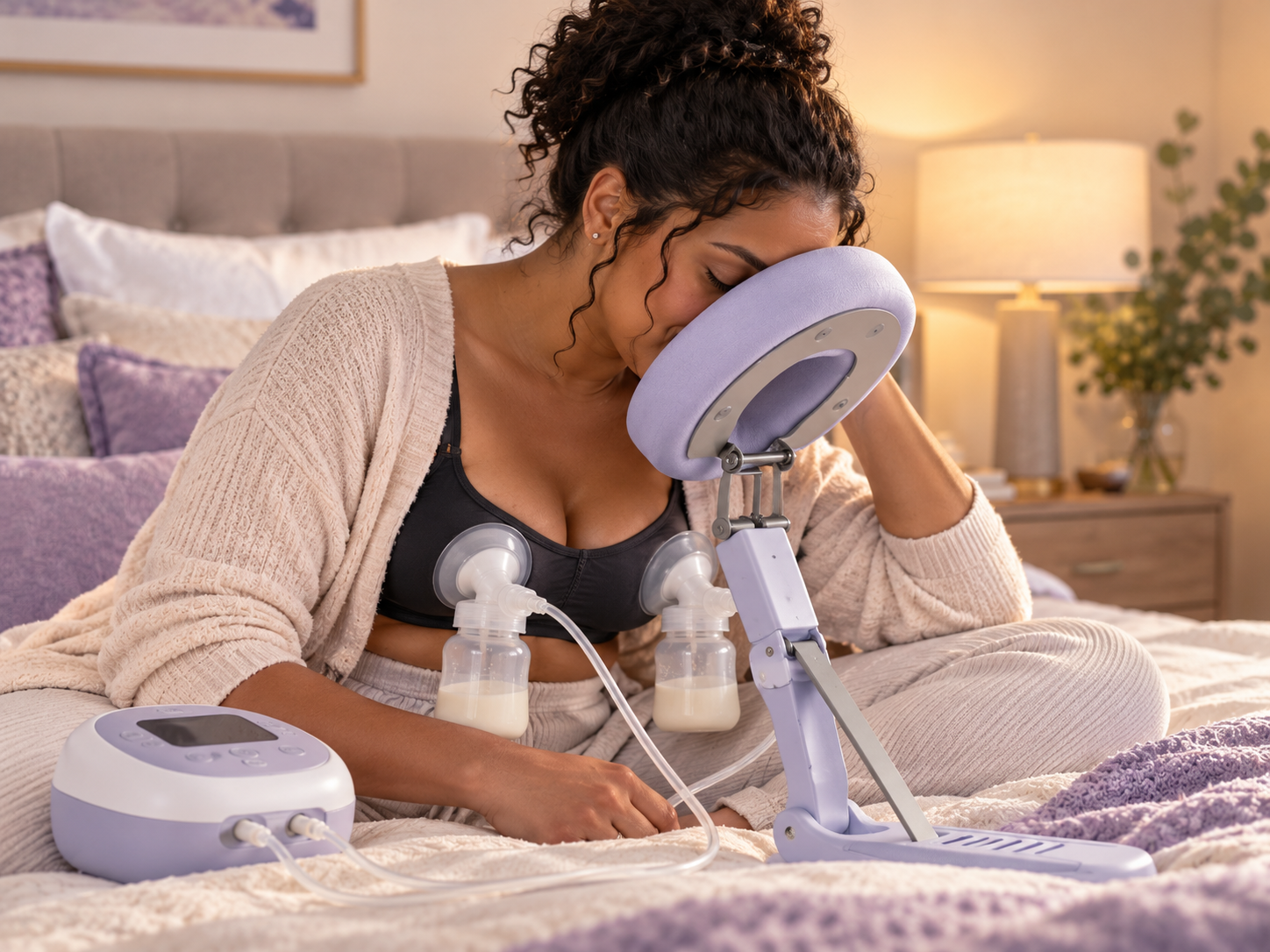 Works With Your Pump — Tilt Milk used alongside an existing breast pump control unit